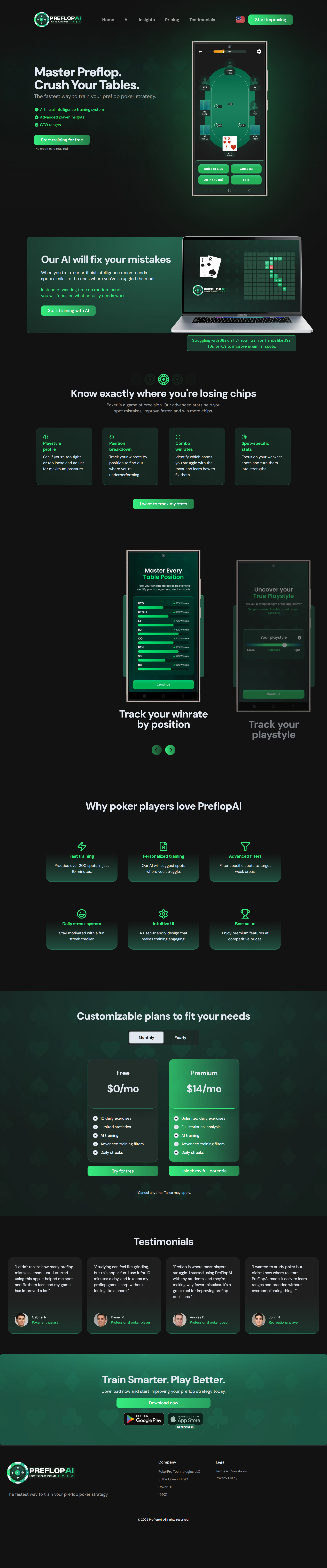 Preflop AI (Website) screenshot