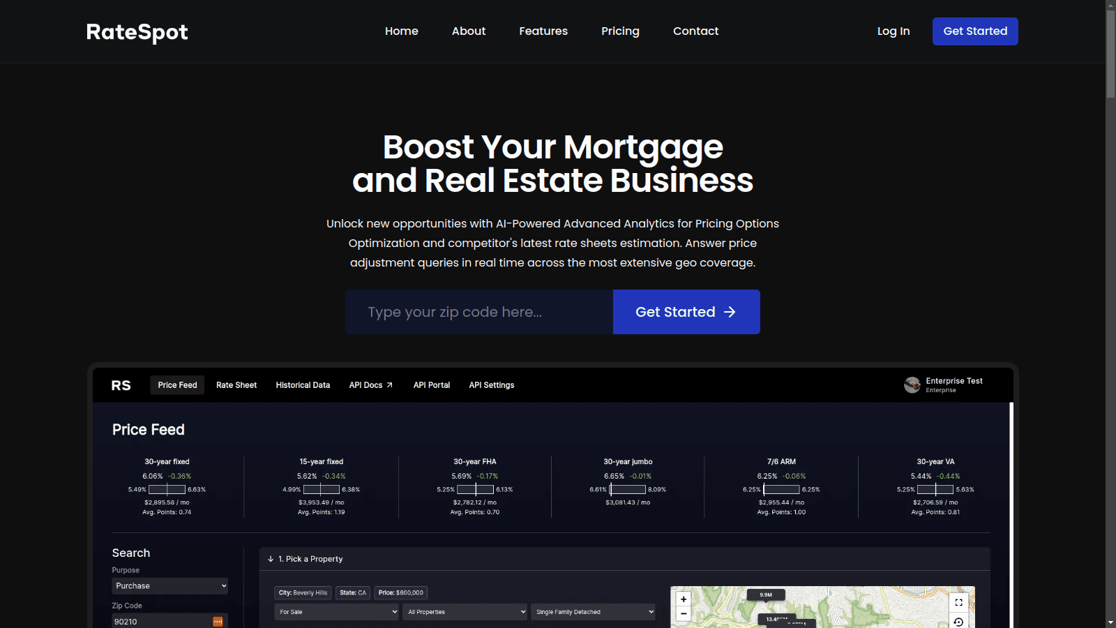 RateSpot Landing Page