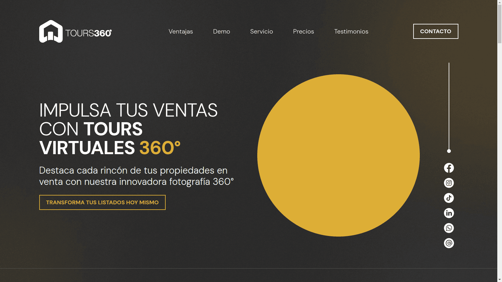 TOURS360 Landing Page